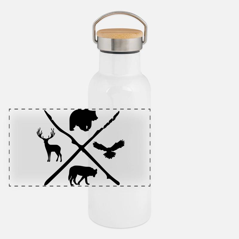 Gourde isotherme avec bouchon en bambou