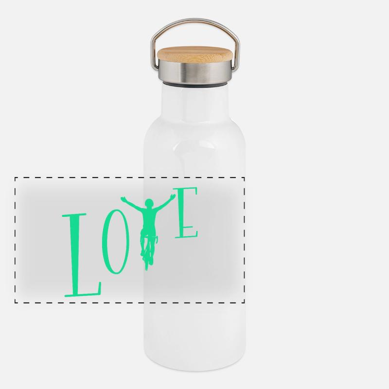 Panorama Thermosflasche mit Bambusdeckel