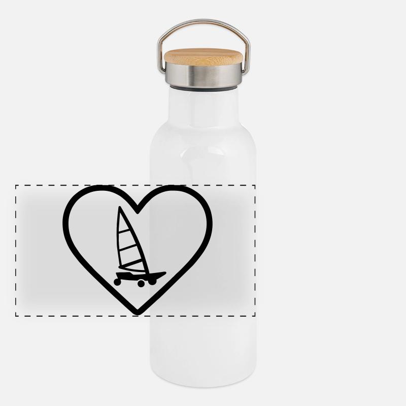 Cuore Carro A Vela – Passione Vento Panoramic Thermal Bottle with Bamboo Lid