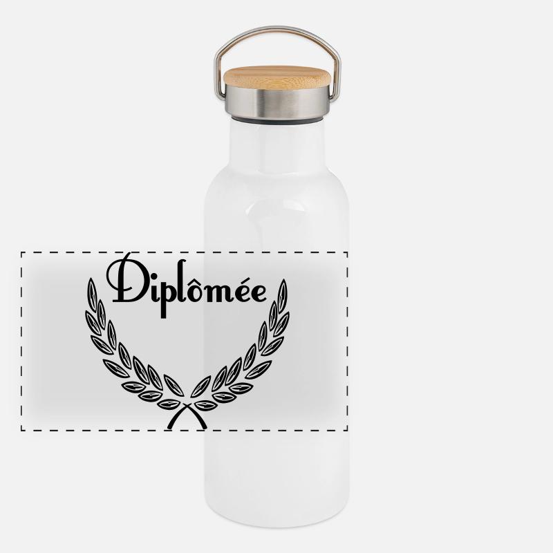 Diplômée – Couronne de Laurier Gourde isotherme avec bouchon en bambou