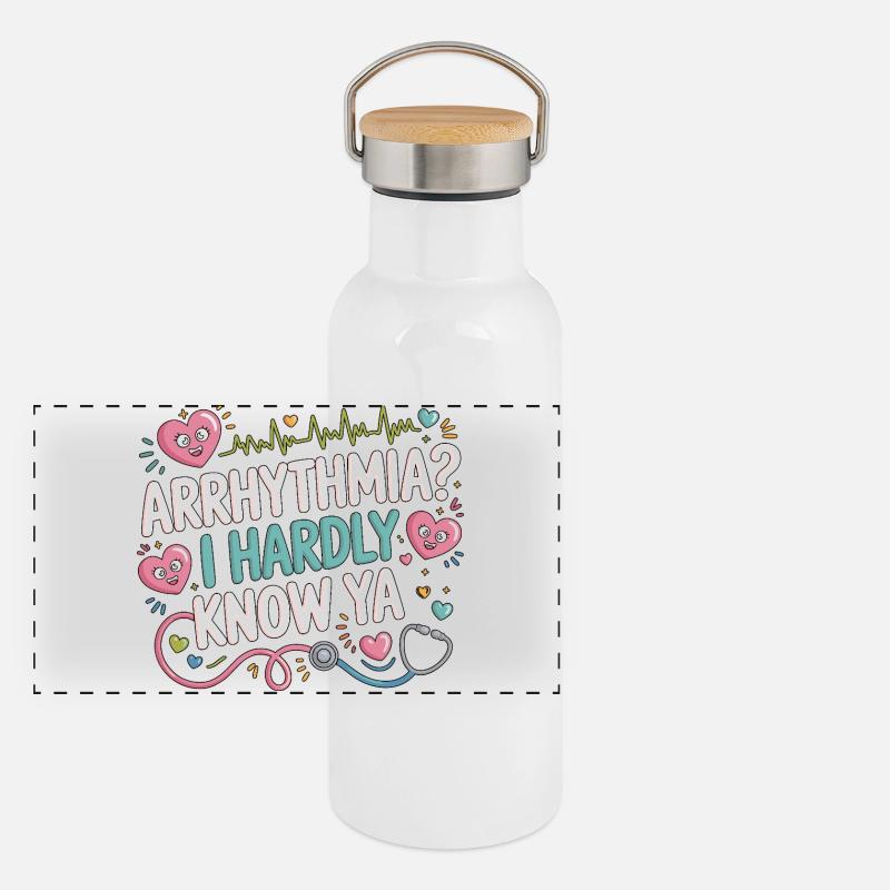 Technicien cardiaque Arythmie Je te connais à peine Technicien en écho Gourde isotherme avec bouchon en bambou