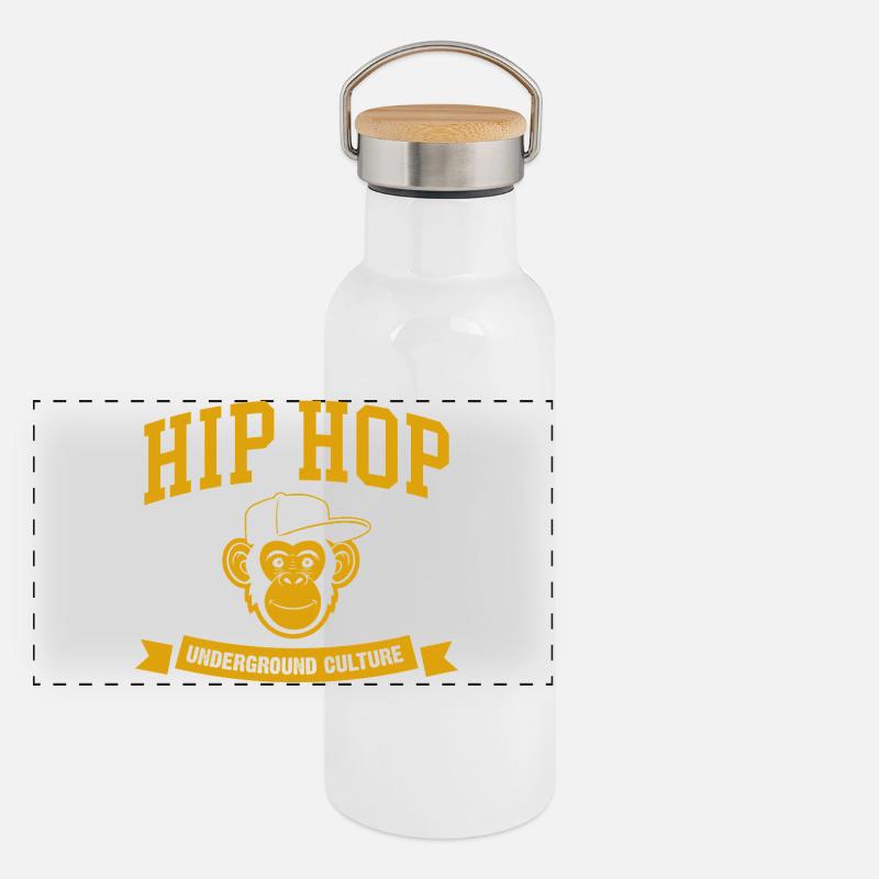 Underground Hip Hop Monkey Panoramic Thermal Bottle with Bamboo Lid