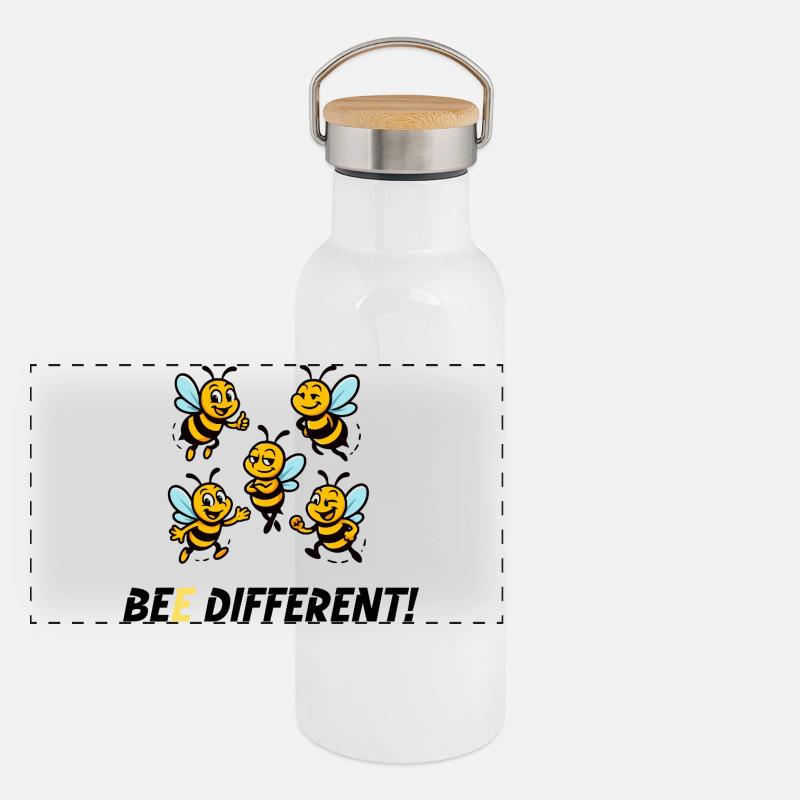 SOYEZ DIFFÉRENT ! Gourde isotherme avec bouchon en bambou