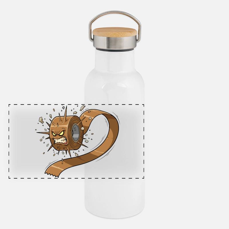 Ruban adhésif en colère Gourde isotherme avec bouchon en bambou