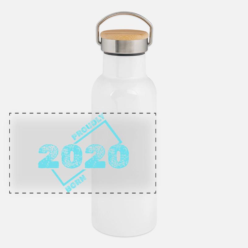 Geboren 2020 Panorama Thermosflasche mit Bambusdeckel