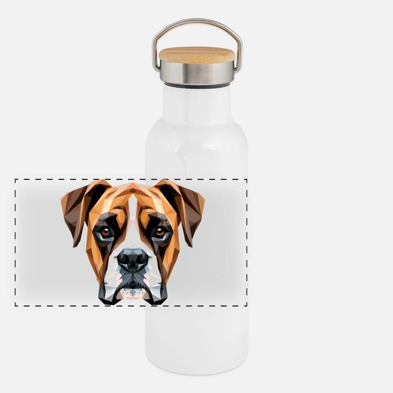 Deutscher Boxer Hunde Boxerverein German Boxer Panorama Thermosflasche mit Bambusdeckel