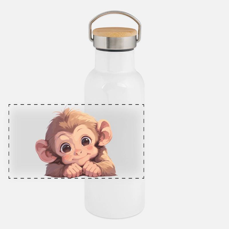 Macaque Macaque Gourde isotherme avec bouchon en bambou