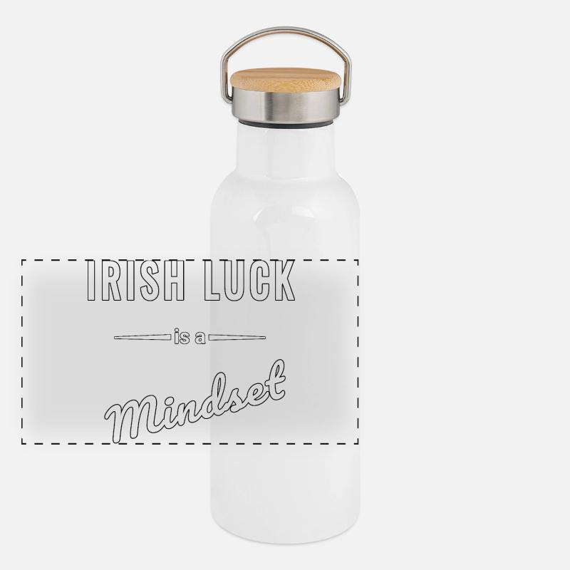 Irish Luck ist eine Frage des Mindsets Gourde isotherme avec bouchon en bambou