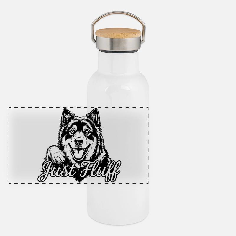 Eurasier | Fluffy Panorama Thermosflasche mit Bambusdeckel
