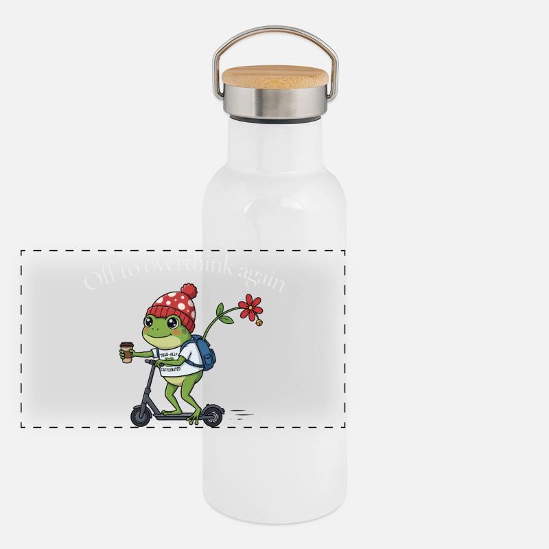 Frog on Scooter — Rethinking Panoramic Thermal Bottle with Bamboo Lid
