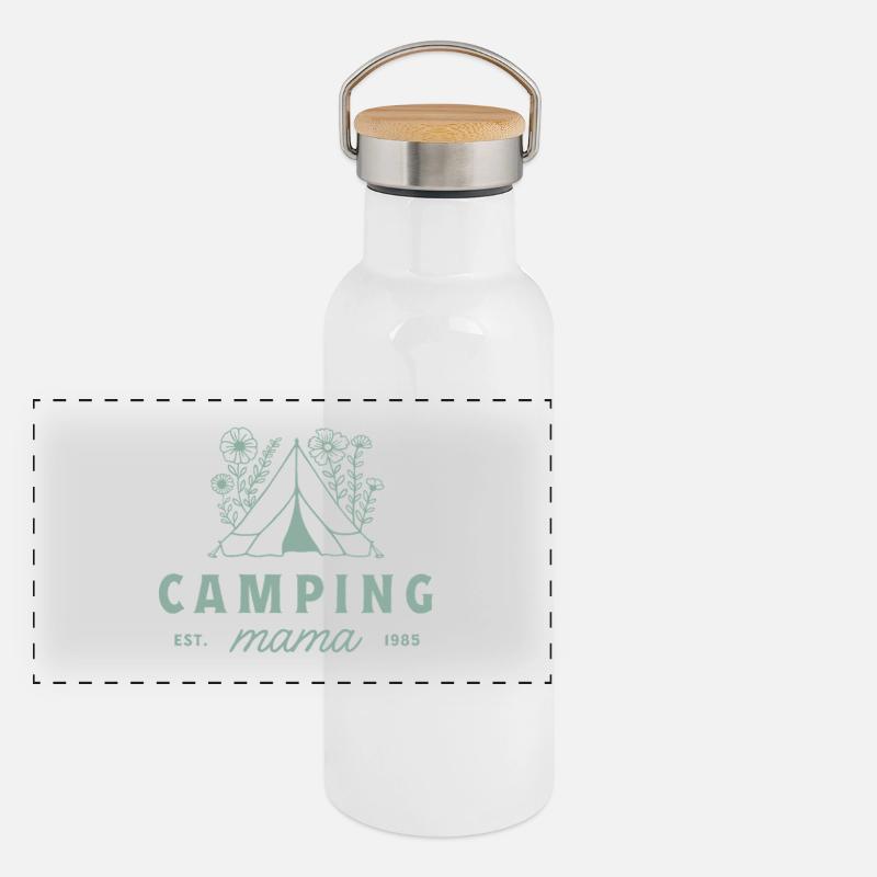 Camping Mama Mama Camper Mama Ästhetik Panorama Thermosflasche mit Bambusdeckel