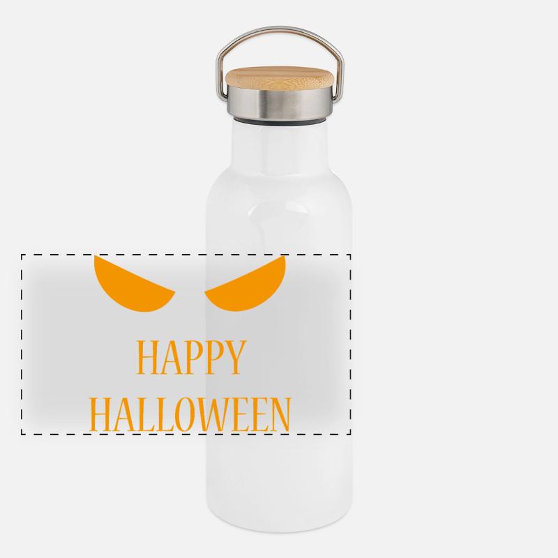 Halloween - Zombie - Horror - Kürbis Panorama Thermosflasche mit Bambusdeckel
