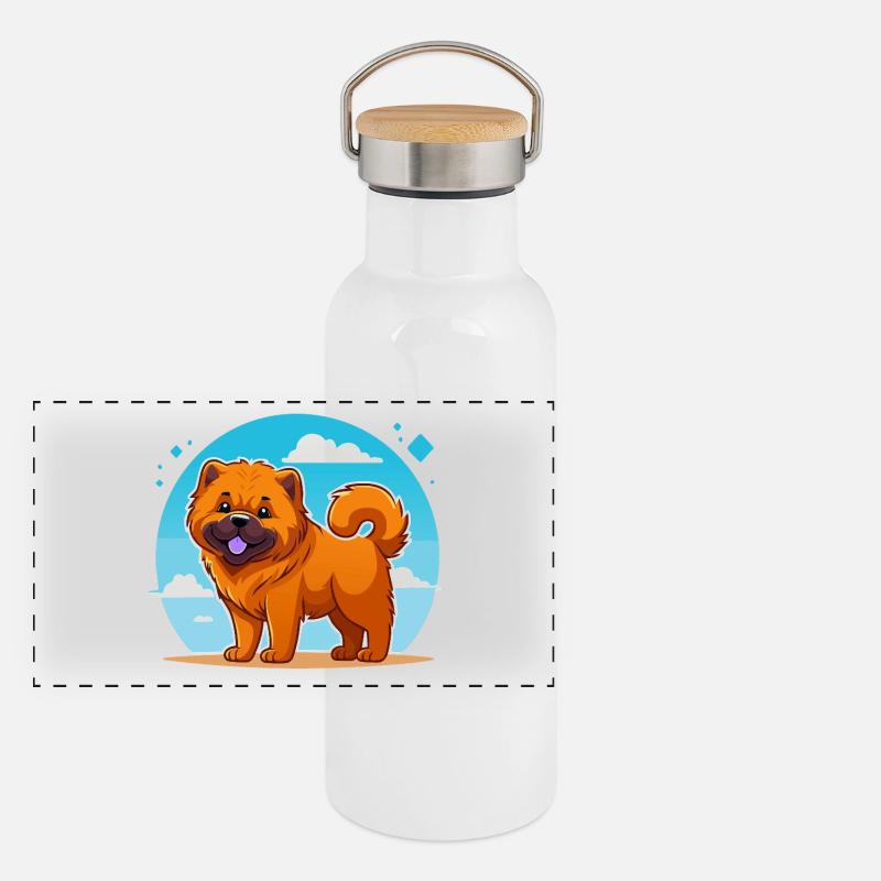 Panorama Thermosflasche mit Bambusdeckel