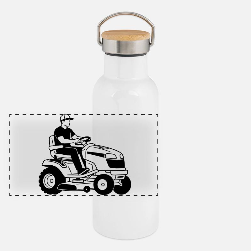 Tondeuse à gazon Gourde isotherme avec bouchon en bambou