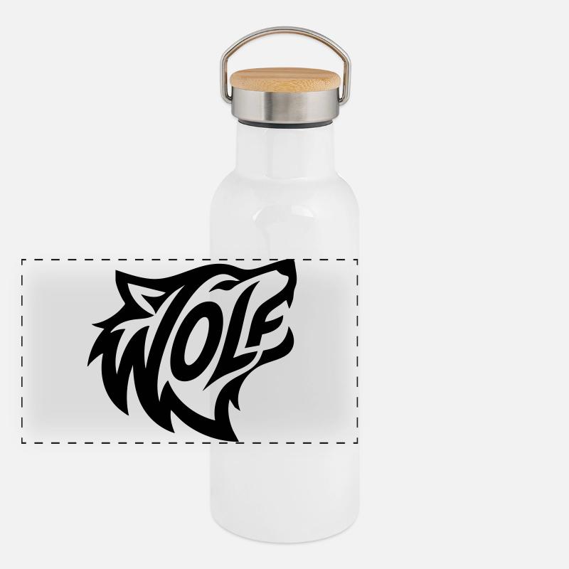 Wild wolf Panoramic Thermal Bottle with Bamboo Lid