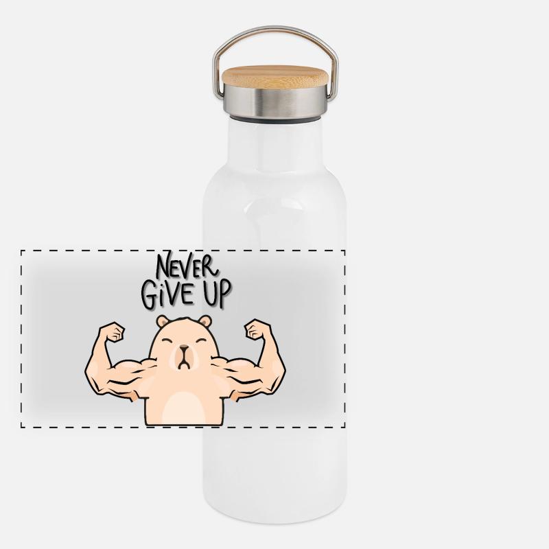 Capybara-Bodybuilder Panorama Thermosflasche mit Bambusdeckel