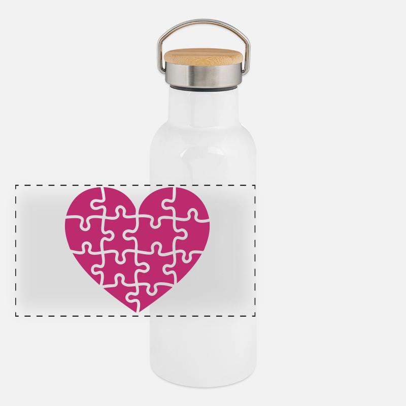 puzzle herz Gourde isotherme avec bouchon en bambou