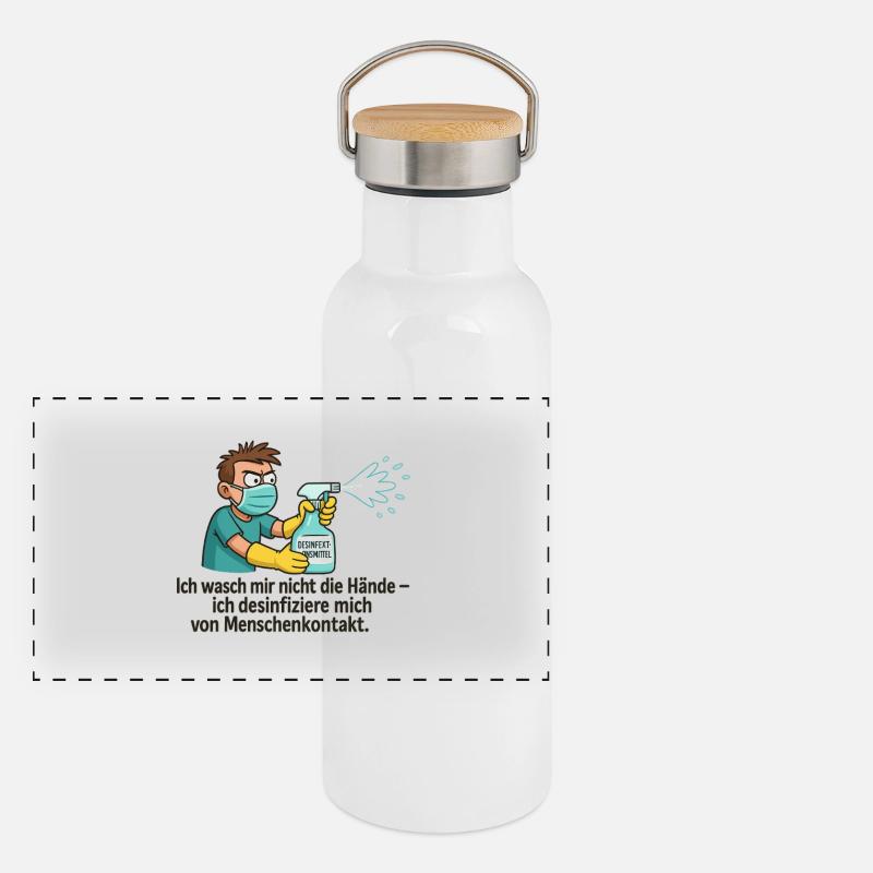 Héros de la désinfection Gourde isotherme avec bouchon en bambou