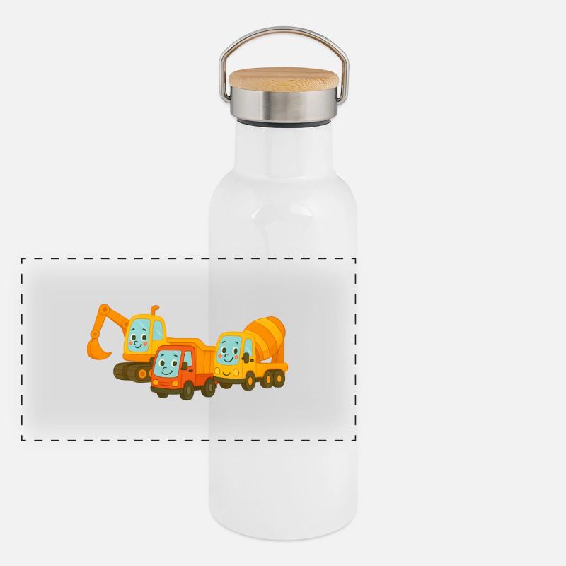 Building site Panoramic Thermal Bottle with Bamboo Lid