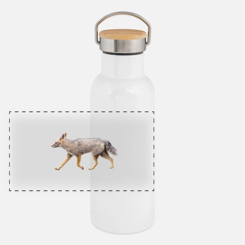 Fox in Silhouette Wild Night Panoramic Thermal Bottle with Bamboo Lid