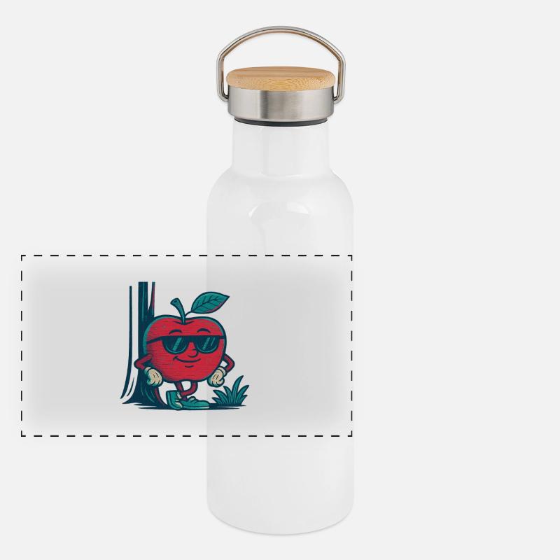 Equaled apple Panoramic Thermal Bottle with Bamboo Lid