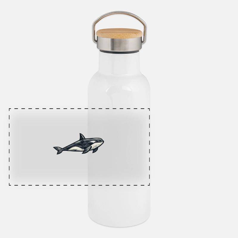 Aarluk - Low poly - Orca Panoramic Thermal Bottle with Bamboo Lid