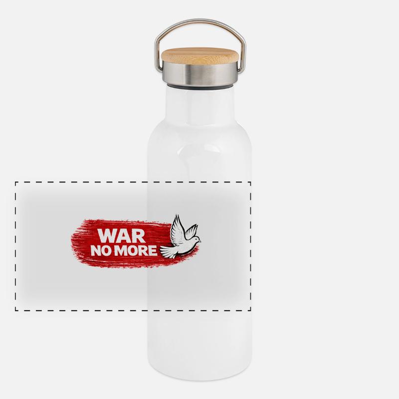 War No More – Sticker Peace & Humanity  Gourde isotherme avec bouchon en bambou