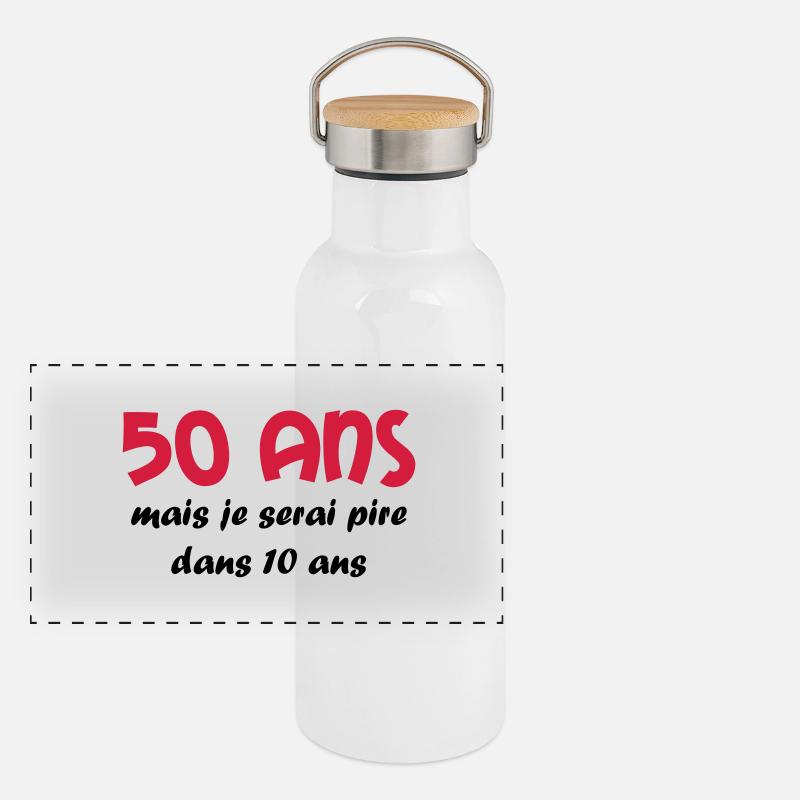 50 ans Panoramic Thermal Bottle with Bamboo Lid
