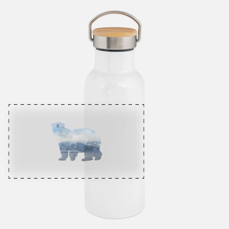 Polar Bear Panoramic Thermal Bottle with Bamboo Lid