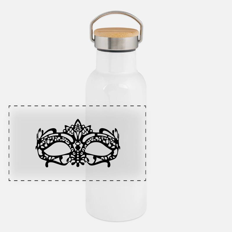 mask, Panoramic Thermal Bottle with Bamboo Lid