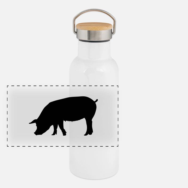 Pig Panoramic Thermal Bottle with Bamboo Lid