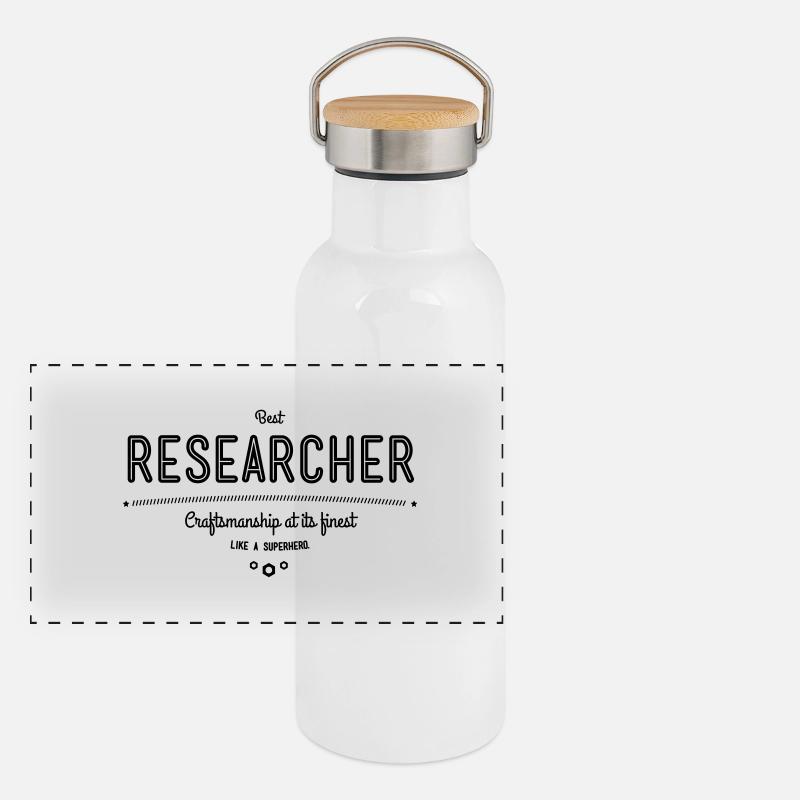 Bester Forscher - Handwerkskunst vom Feinsten Panorama Thermosflasche mit Bambusdeckel