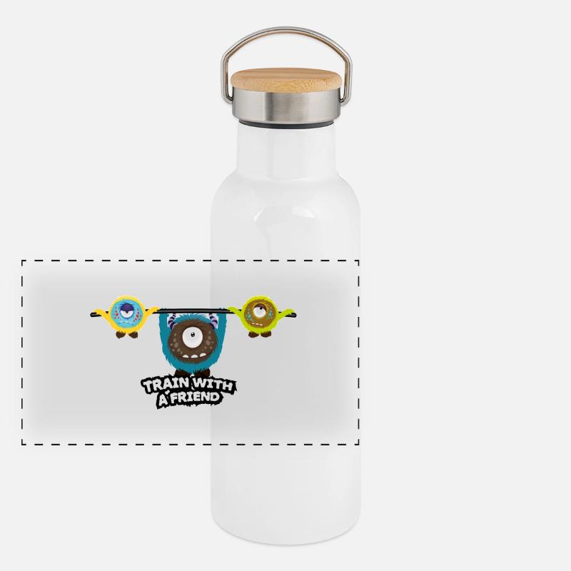 Work out with a friend Panoramic Thermal Bottle with Bamboo Lid