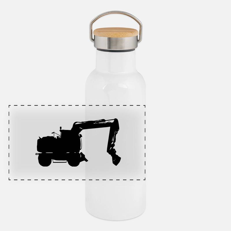 excavator Panoramic Thermal Bottle with Bamboo Lid
