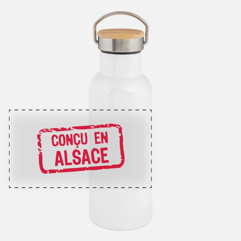 designed label alsace Panoramic Thermal Bottle with Bamboo Lid