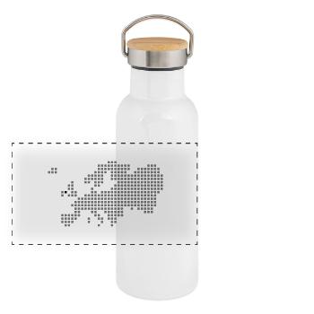 Belfast Dublin Northern Ireland - Panoramic Thermal Bottle with Bamboo Lid - white - Front