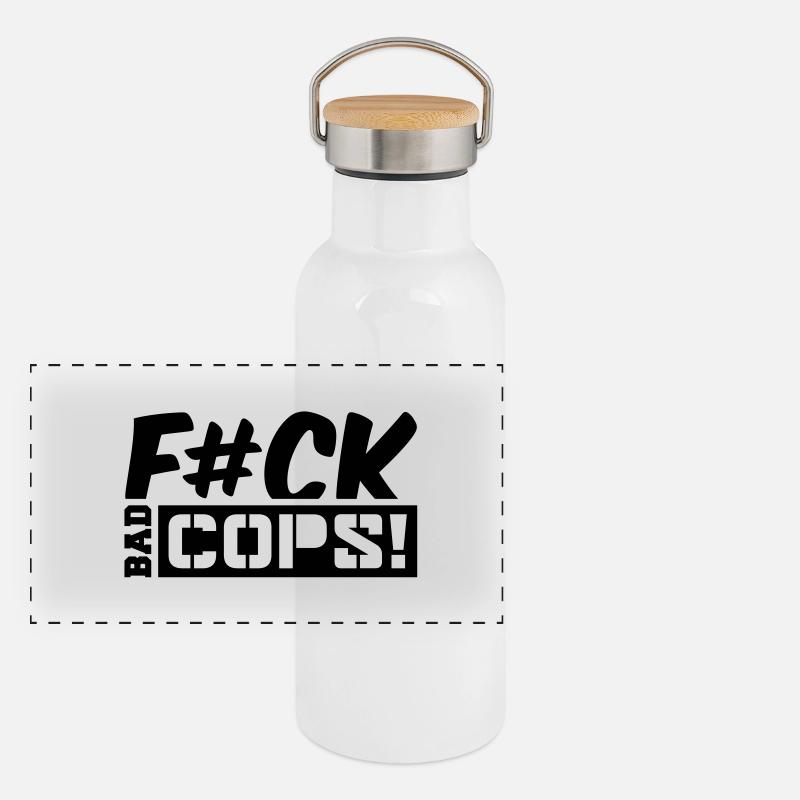 fck_bad_cops_cc1 Gourde isotherme avec bouchon en bambou