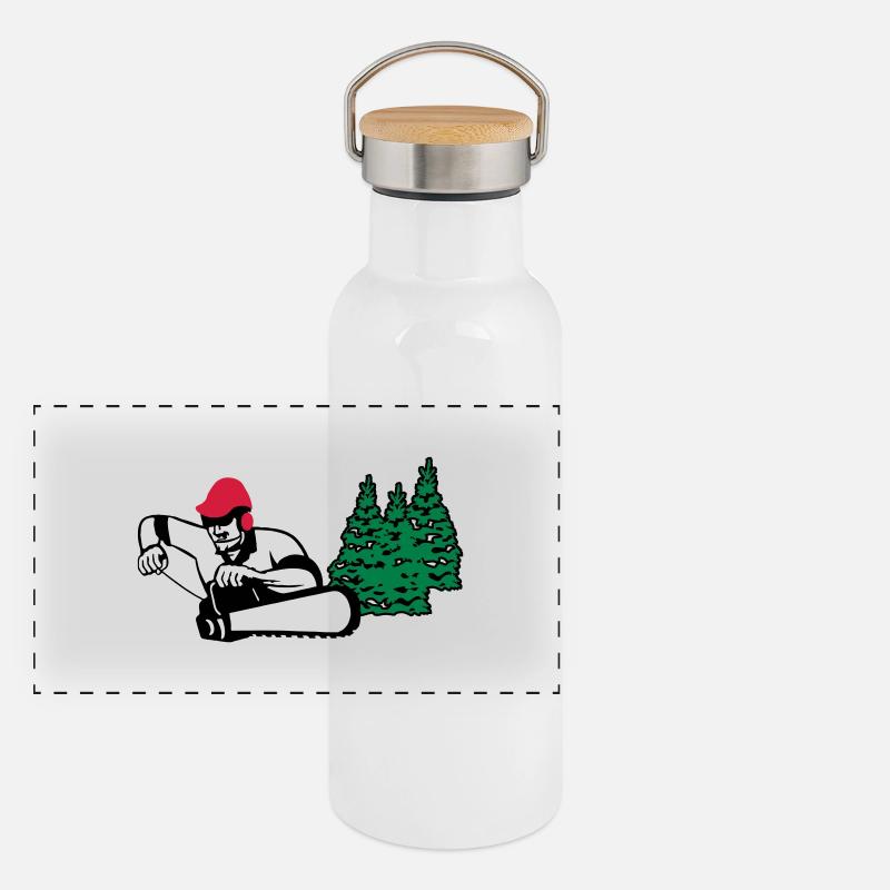 lumberjack Panoramic Thermal Bottle with Bamboo Lid