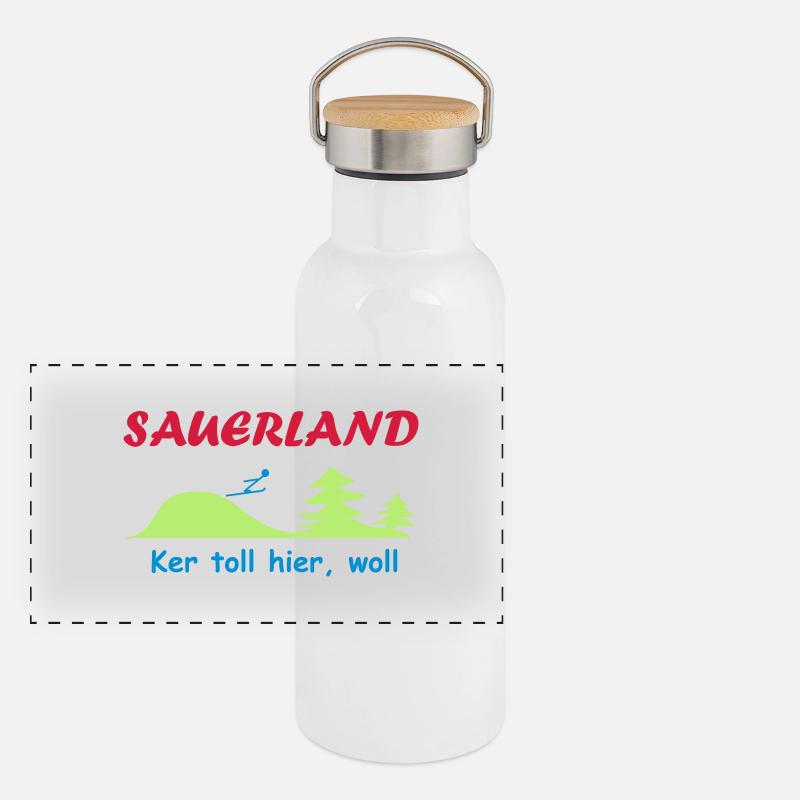 Sauerland Panorama Thermosflasche mit Bambusdeckel