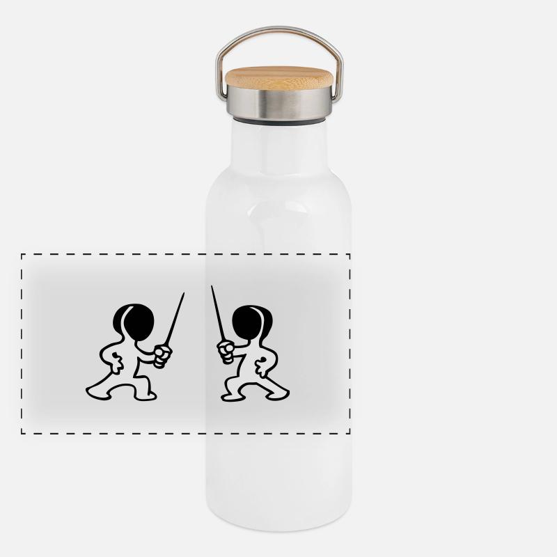 escrimeur escrime fun dessin Gourde isotherme avec bouchon en bambou