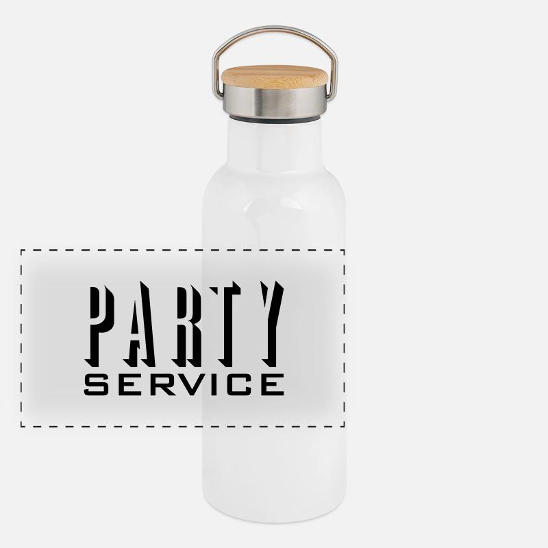 Partyservice / Party service (1c) Panorama Thermosflasche mit Bambusdeckel