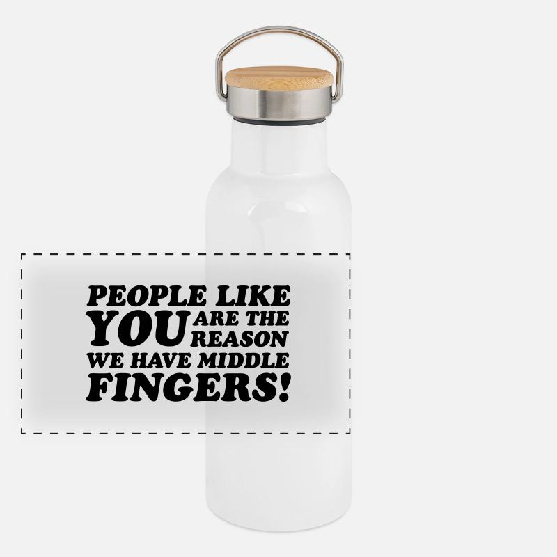 Middle Fingers Gourde isotherme avec bouchon en bambou