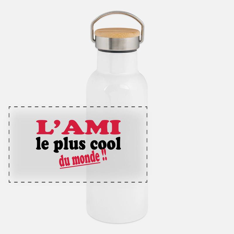 L'ami le plus cool du monde !! Panorama Thermosflasche mit Bambusdeckel
