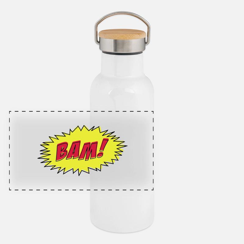 Comic Book BAM! Panoramic Thermal Bottle with Bamboo Lid