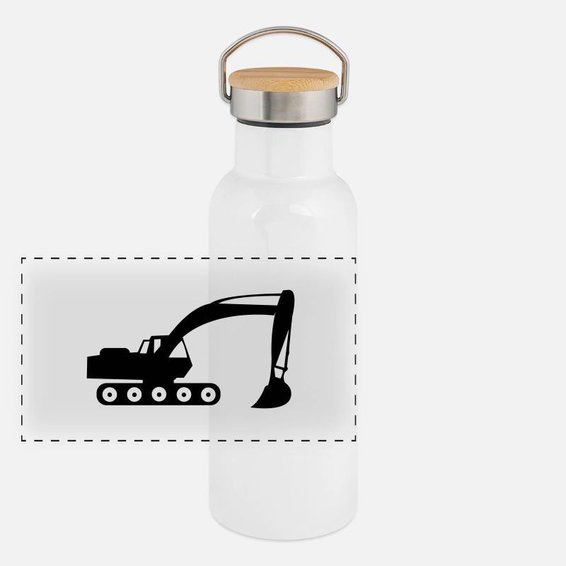 bagger_01 Panorama Thermosflasche mit Bambusdeckel