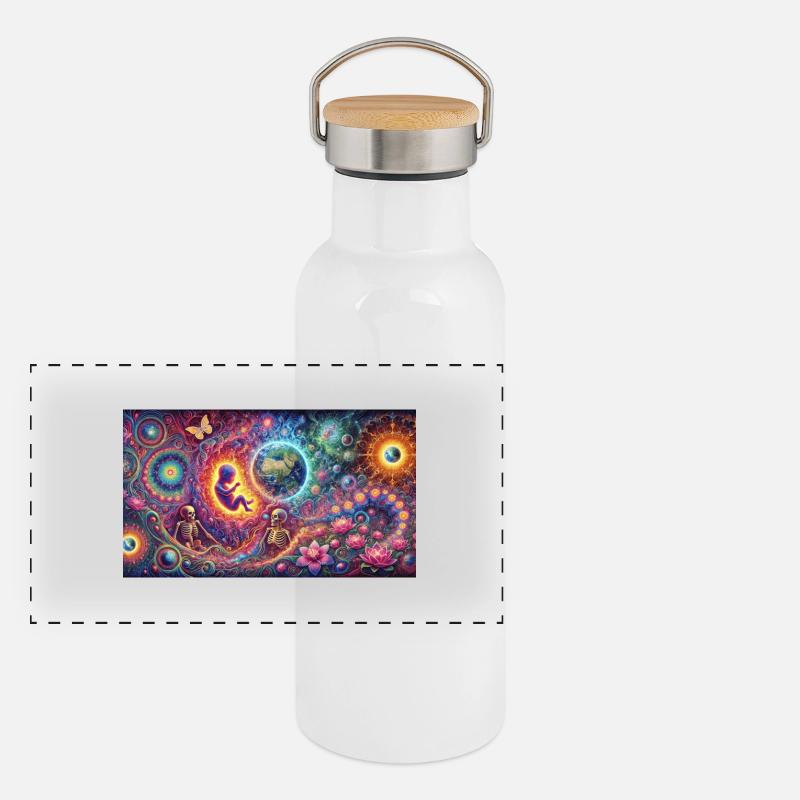 Panorama Thermosflasche mit Bambusdeckel