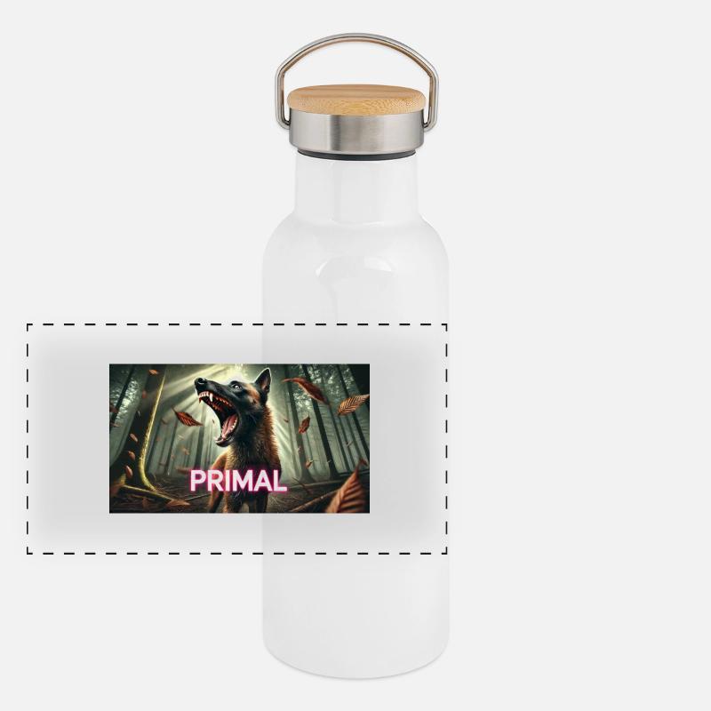 Primalinois² Gourde isotherme avec bouchon en bambou