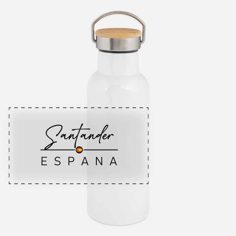 Spain - Santander - Spanien - Espana Panorama Thermosflasche mit Bambusdeckel