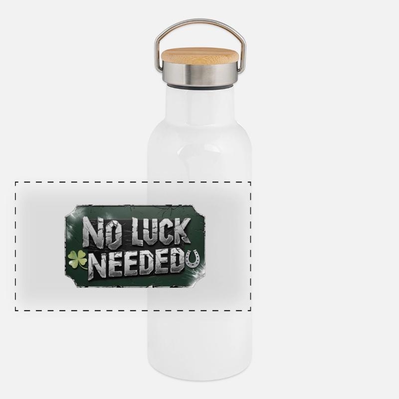 no luck needed - St.Patrick ́s Day Panoramic Thermal Bottle with Bamboo Lid