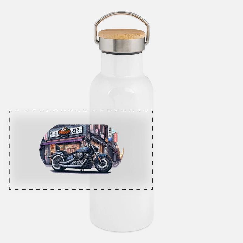 鉄鬼 Tekki Chopper Panorama Thermosflasche mit Bambusdeckel